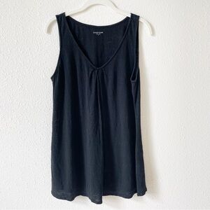 Eileen Fisher 100% Linen Washed Black Tank Top Size Medium Neutral Coastal Boho